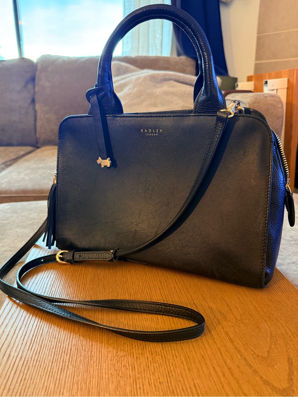 Radley London Millbank Zip Top Multiway Handbag | Black Leather